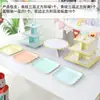Decoración de Cumpleaños Adornos para Mesa de Postres Exhibidor de Boda Estante de Exhibición Desechable de Tres Niveles Soporte para Pasteles Rejilla para Pasteles