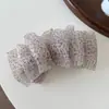 Presilha de Cabelo com Laço Fofo Estilo Coreano para Mulheres, Presilha Banana Grande Estampada de Leopardo, Presilha Twist de Organza para Meio Preso, Flor de Cabelo para Rabo de Cavalo