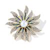 Broche de Girassol de Liga Ecológica Lanhao Ins Tendência Elegante Pérola Corsage Pin para Roupa Feminina Cardigan para Prevenir Exposição