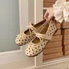 Sapatos Mary Jane de Bolinhas para Mulheres 2026 Novo Estilo de Primavera com Salto Escondido, Laço, Tira Única, Adequados para Combinar com Saias