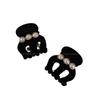 Lindo top de calavera alta clip de terciopelo perlado femenino celebridad de internet clip para flequillo tamaño pequeño diadema de princesa clip para cabello suelto accesorios para el cabello