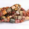 Contas Retangulares Irregulares Naturais Pedra Picasso Nuwa Importada Fio Vermelho Contas Soltas Contas Coroa de Fênix Acessórios para Joias DIY