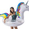 Venta al por mayor, nuevo anillo de natación inflable de PVC con lentejuelas y purpurina rosa de unicornio.