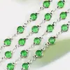 Cadena de Diamante de Vidrio con Borde de Zircón de Color Conservante Color Cobre Puro 6.8mm Accesorios para Joyería DIY Pulsera Materiales Hechos a Mano