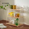 Estante de Acrílico de Lujo Ligero Estante de Almacenamiento Mesa de Barra de Agua Soporte para Tazas de Agua Tazas de Té Gabinete de Almacenamiento de Escritorio para Tazas de Café