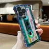 Estojo de Celular Apple 17Promax TPU Estiloso Retrô Toca-fitas Ip16/15 Anti-Colisão nos Quatro Cantos Capa Protetora Galvanizada