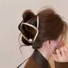 Pinza de Pelo Triangular de Terciopelo y Perla, Pinza de Garra para Mujer, Pinza de Tiburón Vintage para la Parte Trasera de la Cabeza, Pinza para Volumen de Cabello Grande, Accesorio para el Cabello