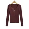 Suéter de Punto de Color Sólido de Moda, Falso Dos Piezas, Manga Larga para Mujer, Nuevo Suéter Retorcido de Primavera y Otoño, Top Corto Estilizado Adelgazante