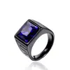 Directo de fábrica joyería europea y americana moda retro anillo de acero inoxidable hombre gema moda anillo de acero de titanio