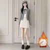 Falda ajustada al cuerpo mujer otoño falda midi 2026 nuevo estilo gris cintura alta delgada sexy chica traje de falda corta falda de línea A falda midi
