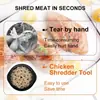 Picador de Frango, um picador de peito de frango com tampa transparente para cortar frango, uma alça ergonômica, antiderrapante, resistente ao calor, e um picador de carne de porco de cozinha fácil de limpar