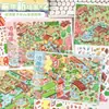 135.0 Adesivos de Paisagem Artística, Adesivos de Cena 3D em Miniatura, Adesivos de Cena Grande em Miniatura, Adesivos para Diário