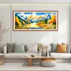 [Algodón Importado] Mona Lisa Cruz Real Punto de Cruz Montaña Dorada del Sol - Cuenco del Tesoro Versión Grande Sala de Estar Bordado Hecho a Mano