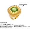 Anillo Misterioso de Acero Inoxidable Vidrio de Color Piedra Ojo de Tigre Color Oro 18K Conservación del Color Diseño de Nicho Lujo Ligero Anillo Retro