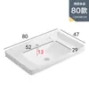 Gabinete de Baño Cerámico de Pared con Cubierta Semi-Empotrada, Lavabo Único Integrado con Placa de Roca para Lavado de Baño y Lavado de Manos