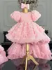 Vestido de Princesa con Mangas Abullonadas para Niñas, Dulce y Lindo, Vestido Floral Esponjoso para Niños Pequeños, Vestido Estilo Europeo y Americano de Amazon para Niños