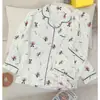 Nuevo Cárdigan con Solapa Pijama para Mujer Primavera y Otoño Algodón Nube Dibujos Animados Ropa de Casa Popular de Comercio Exterior Traje Venta al por Mayor