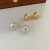 Pendientes de Bola Frosted Trenzados Estéreo Simples Franceses de Otoño e Invierno para Mujer Diseño de Nicho Exquisitos de Alta Gama Pendientes de Bola para Oreja