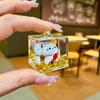 Llavero Creativo Caja Gato de la Suerte Acrílico Aceite Fusset Colgante Máquina de Garra Muñeco Regalo Venta al por Mayor