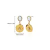 Brincos de estrela-do-mar de aço inoxidável retrô mais vendidos transfronteiriços brincos de pérola com coração brincos fofos simples requintados de alta qualidade moda