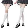 Calcetines de terciopelo hasta el muslo con lazo estilo japonés, calcetines de verano finos de color liso estilo escolar, calcetines largos dulces Lolita versátiles