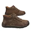 Otoño e invierno 2024 comercio exterior transfronterizo talla grande de caña alta de algodón para hombre suelas cosidas a mano zapatos cálidos de ocio para exteriores