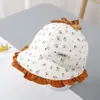 Sombrero de Pescador para Bebé con Encaje Elegante y Lazo, Sombrero con Protección Solar para Niñas Pequeñas, Sombrero de Sol de Ala Ancha para Primavera