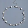 Cadena para Clavícula de Estrella de Cinco Puntas Hueca de Perla de Nuevo Estilo Transfronteriza Europea y Americana Accesorios de Pulsera Tobillera de Moda de Temperamento Simple para Mujer