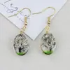 Pendientes de Hilo de Oro con Hilo de Vida, Árbol Pequeño, Flores Reales, Flores Secas, Flores de Encaje, Gypsophila, de Venta Caliente Transfronteriza Europea y Americana