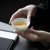 Copos Mestres Artesanais de Parede Fina Pintados à Mão das Dinastias Tang e Song, Conjunto de Chá Kung Fu com Cor Subglaze, Copos de Degustação de Bambu Pedra Taihu, Cerâmica