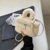 Bolsa de veludo de cordeiro para comércio exterior feminina 2024 nova moda portátil pequena quadrada versátil bolsa transversal de alta qualidade
