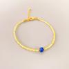 Colar de contas de zircônia colorida simples de nicho de estilo japonês e coreano, moda verão, pedra natural, pulseira de corrente de clavícula para mulheres
