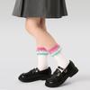 Calcetines ZYZ para niños al por mayor otoño tejido inverso borla moda viento fresco calcetines para niñas combinación de colores calcetines de tubo para niños