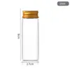 Botellas Tubulares de Rosca de 27 mm de Diámetro con Tapas Doradas al por Mayor, Botellas Tubulares Transparentes de Tirar, Botellas de Vidrio Selladas, Botellas de los Deseos, Botellas de Deriva