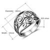 Zhenrong deseo venta caliente Nuevo anillo de flor hueca Europeo y Americano Comercio exterior retro Plata tailandesa negro anillo de compromiso para mujeres