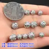 Prata S999 Cobre Vintage Espaçador de Moeda Contas Redondas Corda de Mão Trançada Pulseira Colar Acessórios DIY Feitos à Mão