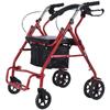 Carrito de Compras de Seis Ruedas para Personas Mayores, Carrito de Empuje, Carrito de Compras Empujable y Sentable, Andador de Ocio para Personas Mayores con Asiento