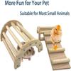 Juguetes para Pollos de Mascota Pollito Juego de Madera Loro Hámster Puente Curvado Paisajismo Soporte para Hámster Juguete