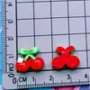 Mini Serie Cereza Roja Pasador de Pelo con Lazo Cuerda para el Cabello Pinza Crema de Uñas Pegamento Accesorios de Resina para Manualidades