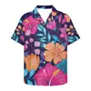 Camisa Casual de Verano 2025 para Hombre, Versátil, Moderna, Moda, Estampado de Plantas, Cuello Cubano, Manga Corta