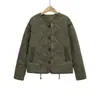 Exportação Transfronteiriça Roupas Femininas Inverno 2025 Estilo Europeu e Americano Gola Redonda Manga Longa Solto Casual Algodão Outerwear para Mulheres F79886F