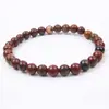Pulsera de Cristal Natural, Simple de un Solo Círculo con Cuentas Redondas Joyería Transfronteriza, Joyería Estilo Pareja de Ágata Roja, Pulseras de Cristal para la Mano
