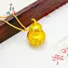 Tienda de Oro Mismo Estilo Oro Antiguo Hueco Filigrana Ocho Tesoros Auspiciosos Colgante de Calabaza Nuevo Estilo Chino Colgante de Calabaza de la Fortuna