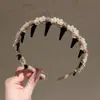 Diadema de Perlas para Recoger el Cabello Suelto, Hecha a Mano, Lujo Ligero, Accesorio para el Cabello Estilo Bosque Dulce Japonés y Coreano, Diadema para Lavarse la Cara