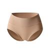 Ropa interior de cintura alta con lavado estándar inglés transfronterizo para mujer, talla grande, color sólido, algodón puro, simple, sin marcas en la cadera.