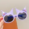 Gafas de Moda Kuromi para Niños y Niñas, Pasarela Salida de Primavera Transfronterizas Cool Bebé Niña Princesa Lazo Gafas de Sol
