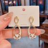 Aretes de Esmalte Ovalados a la Moda, Aretes de Tuerca de Aguja de Plata Famosos en Internet, Diseño Único que Hace que el Rostro se Vea Más Delgado, Aretes de Zirconia con un Toque de Alta Gama