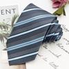 Corbata de negocios para hombre de 8 cm, disponible en fábrica. Corbata de mano profesional para entrevistas, corbata a rayas, de poliéster y seda jacquard para hombre.