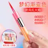 Encendedor de Lipstick Compacto de Color Degradado, Encendedor Creativo Compacto Cilíndrico a Prueba de Viento de Llama Roja con Carcasa de Aleación de Zinc