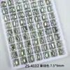 Arte de unhas com cubo de açúcar brilhante sem base, produto acabado, decorações coloridas retangulares de ângulo reto feitas à mão em cristal para unhas de bala de gelo